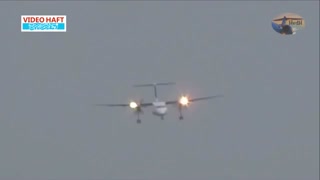 چالش خلبان برای فرود هواپیما در طوفان