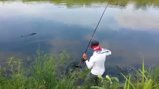 زیباترین فیلم اموزش ماهیگیری با قلاب  که ماهی از ماهیگیر بزرگتر است