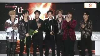 GOT7 ویدیو دریافت جایزه world kpop star گات سون در هفتمین دوره جشنواره Gaon chart ^-^