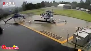 لحظه برخورد دو هلی‌کوپتر