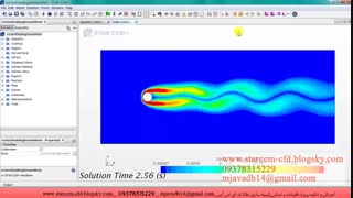 پروژه cfd شبیه سازی خیابان گردابه ای فون کارمن در star ccm *ریزش گردابه روی استوانه * vortex shedding_پروژه فلوئنت_ Fluent