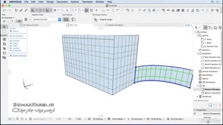 آموزش کامل مدلسازی سه بعدی دیوارساندویچی آرشیکد ArchiCAD Curtain wall