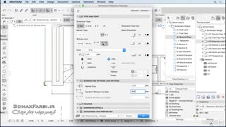 آموزش تصویری  اندازه گذاری نقشه آرشیکد فارسی ArchiCAD Dimensions