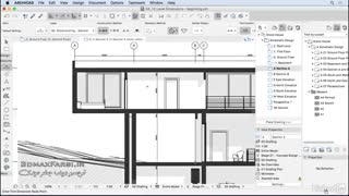 صفر تا صد آموزش آرشیکد اندازه گذاری نمای ساختمان ArchiCAD Level dimensions