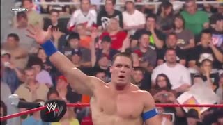 مسابقه کشتی کج جان سینا در مقابل ادج سرکمربند ورلد هوی ویت چمپیون شیپ در پی پر ویوی بکلش 2009