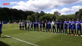 تمرین تیم ملی ایران در کمپ روسیه و تشکر کی‌روش از تماشاگران