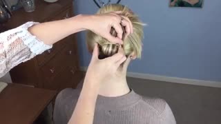 آموزش شینیون موی کوتاه