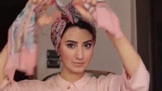 آموزش بستن شال به شکل گل