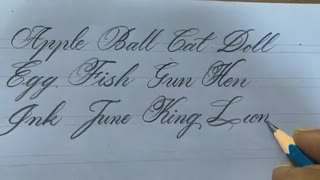 خوشنویسی انگلیسی با مداد