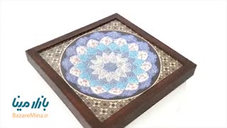 بشقاب میناکاری قاب دار