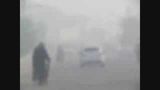 دود غلیظ ناشی از آتش سوزی در تلاب هور العظیم شهر بستان را فرا گرفت