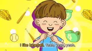آموزش زبان انگلیسی برای کودکان به روش singsing : آموزش با شعر I like baseball. tennis. (Liking)