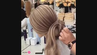 آموزش شینیون مو خطی ساده و شیک
