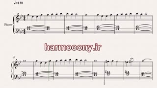 نت پیانو دو پنجره از گوگوش