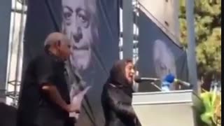 صحبت‌های فاطمه معتمدآریا در مراسم تشییع عزت الله انتظامی