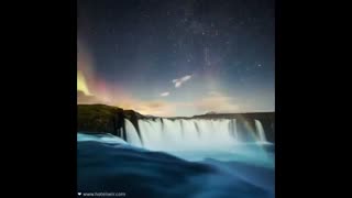 دو پدیده زیبای شفق قطبی و رنگین کمان سپید در یک قاب