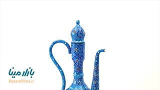 گلاب پاش مسی میناکاری شده اثر اسماعیلی طرح اسلیمی