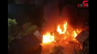 آتش سوزی سر صحنه فیلمبرداری - روژان