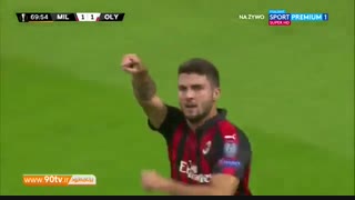 خلاصه لیگ اروپا: میلان 3-1 المپیاکوس