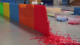 بهترین دومینویی که تا بحال چیده شده با 128 هزار قطعه