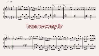 نت پیانو کوچه وفا از امید