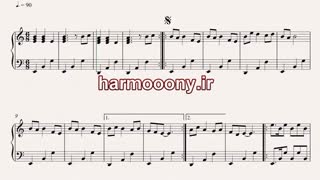 نت پیانو عزیز از مرتضی