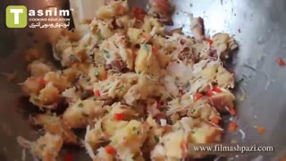 پودینگ گوشت خرچنگ و نان تست | فیلم آشپزی