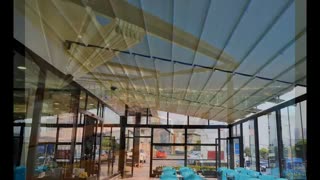 حقانی 09380039391-سقف چادری کافی شاپ-سقف سانروفی محوطه