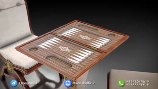 نیم ست شطرنج و تخته نرد صادراتی شلفیکس  - دست ساز و ساخته شده از چوب راش